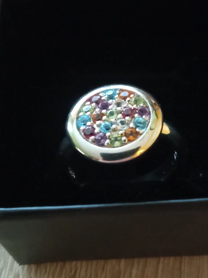 Sogni D'oro Ring Silberzeit 925er/Rhodi, Gr. 18, Multi Edelsteine Rund Facetiert - Bild 3 von 4