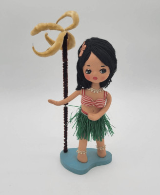 Vintage 1960's Big Eyed Hawaiian Hulu Girl Made in Japan