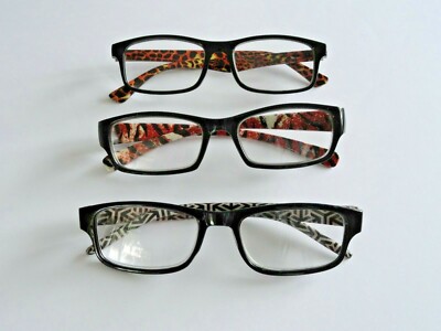 3 Pair of BOLD WILD ANIMAL Reading Glasses 1.25 power READERS New FREE SHIPPING