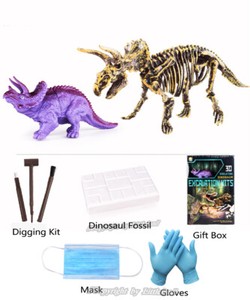 Triceratops Dino Fossil Excavation Archeology Toy Skeleton Model STEM Science | eBay