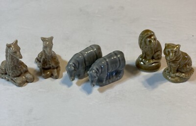 Wade Whimsies Red Rose Tea 2 Giraffes 2 Rhinos Lion & Tiger