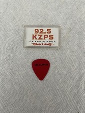 Eric Clapton Red Guitar Pick Vintage /KZPS Classic Rock Tag