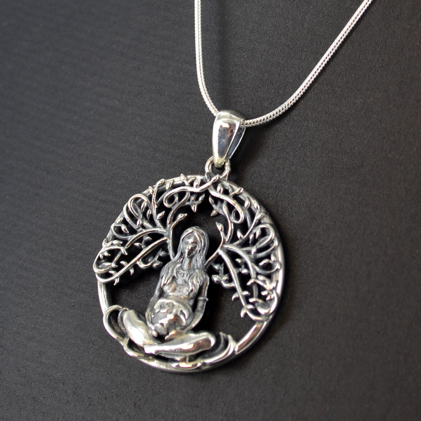 Gaia Goddess 925 Sterling Silver Pendant Chain Not Included Spiritual Jewellery