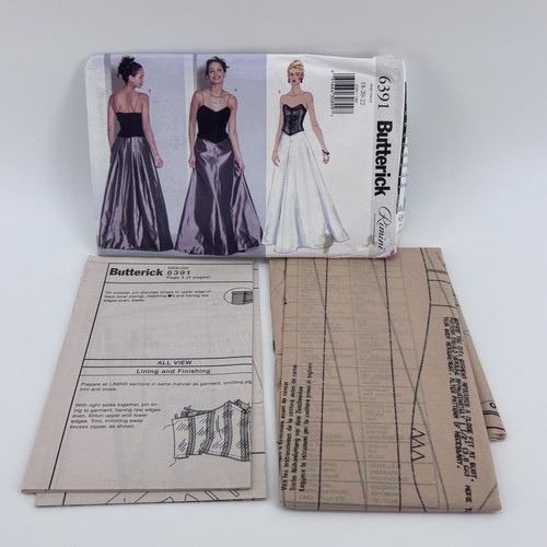 Vintage Butterick Long Evening Ball Gown Pattern #6391 Sz 18-20-22 Uncut - Picture 2 of 3