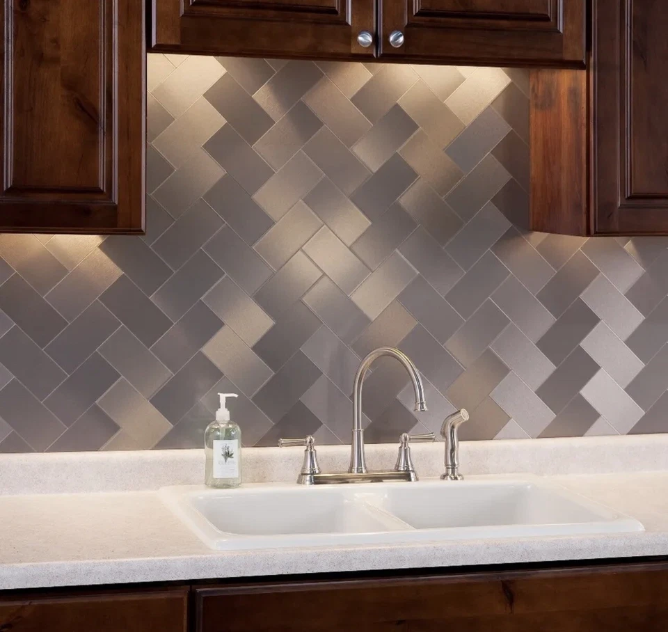 Мгновенная мозаика металлическая настенная 128 плиток, 16 кв. футов - Изображение 4 из 4