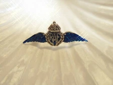 SILVER & ENAMEL RAF WINGS SWEETHEART BROOCH