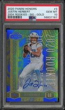 💎💎💎2020 Panini Honors #3 Justin Herbert 2004 Rookies Auto Gold 3/5 PSA 10