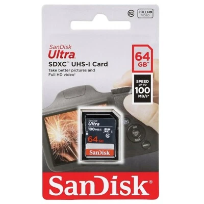 SANDISK 64 Go 100 Mo/s - Carte Mémoire SD SDXC Ultra Lite ( UHS-I U1 CLASSE 10 ) - Photo 1/2