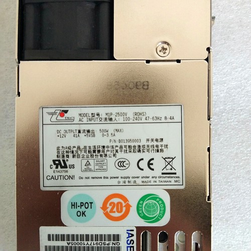 1PCS ZIPPY EMACS M1P-2500V 500W server hot swap redundant power supply