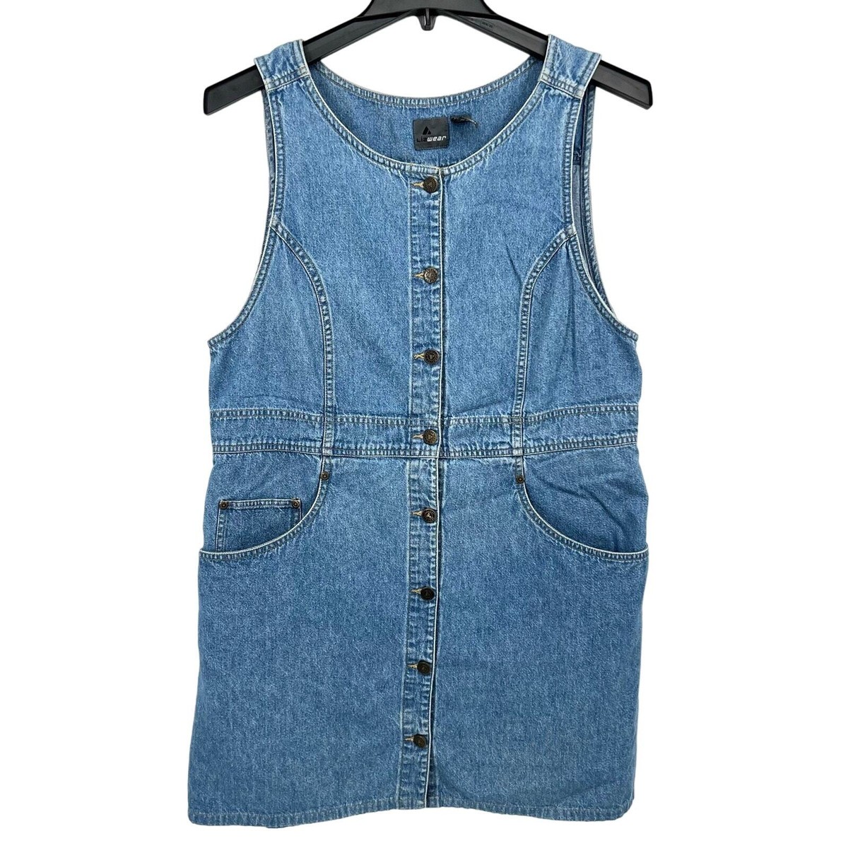 Vintage 90s women's Liz Claiborne blue denim cottage core jean dress