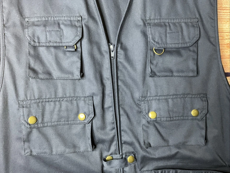 VINTAGE Moose Creek Vest Adult L Blue Hunting Fishing Full Zip Pockets - Image 3 of 4