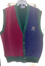 Cypress Links Golf Sweater Vest Men  s XL Button Front colorblock Cotton USA