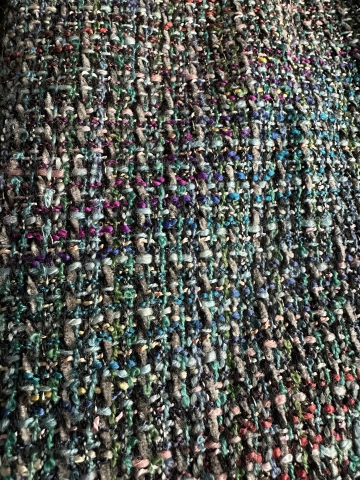 CHAQUETA ELLEN TRACY BOUCLE/TWEED CON TACHUELAS DORADAS - MULTICOLOR - TALLA 12 - *NUEVA CON ETIQUETAS* Foto 4 de 4