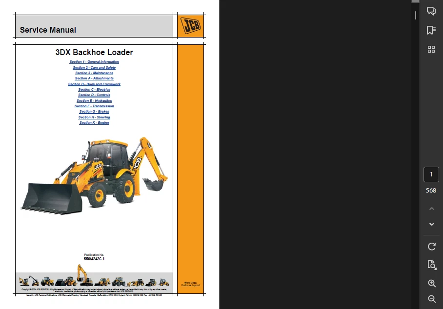JCB 3DX RETROEXCAVADORA SERVICIO TALLER MANUAL PDF USB Foto 2 de 3