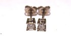 14k white gold .30ct SI3 H princess diamond stud earrings ladies gents — photo 3