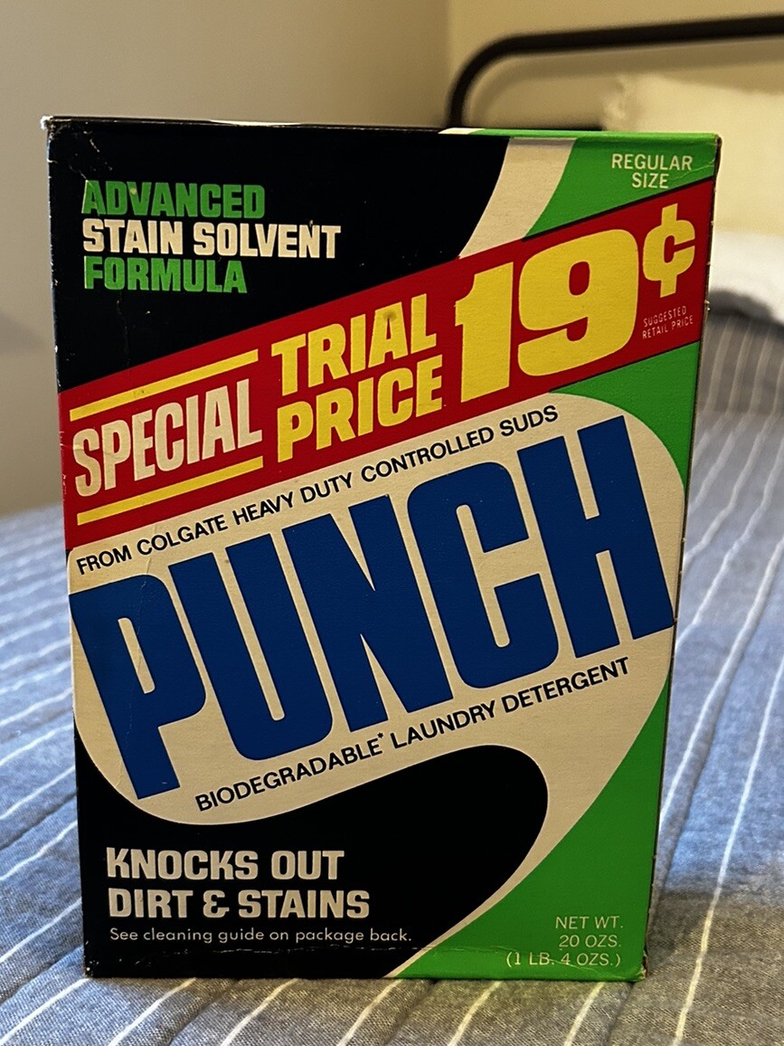 1971 Punch Laundry Detergent Unopened Vintage Manufactured By Colgate