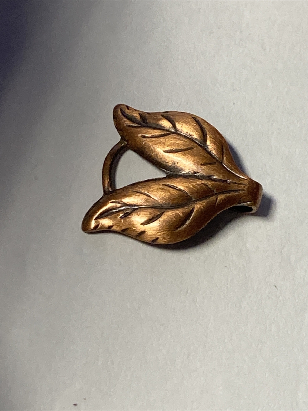 Solid Copper Leaf Leaves small .68" Pendant no ch… - image 9