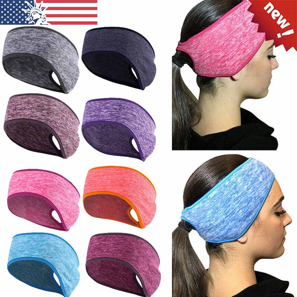 Winter Sports Ear Warmer Women Ponytail Headband Running Fleece Thermal  Earband