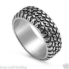 Unisex Stainless Steel Tire Tread Band/Wedding Ring-SR988-C