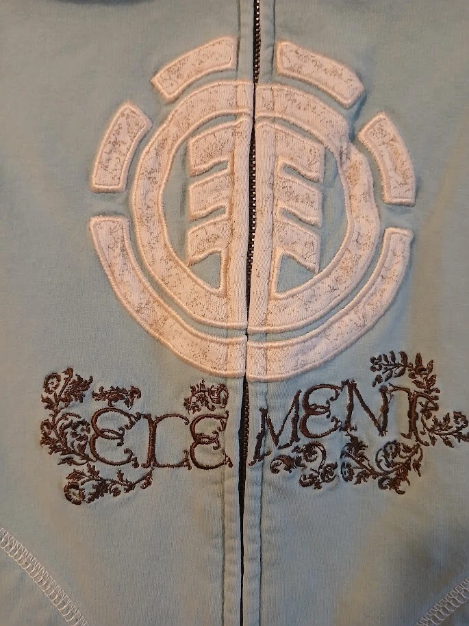 ELEMENT Skater Hoodie Sweatshirt Full Zip up womens S Dusty Blue fleece lined LS - Image 4 of 4