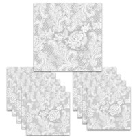 150 Servietten Lace Royal Embossed Silver White 33 X 33 Cm Ppd 007655