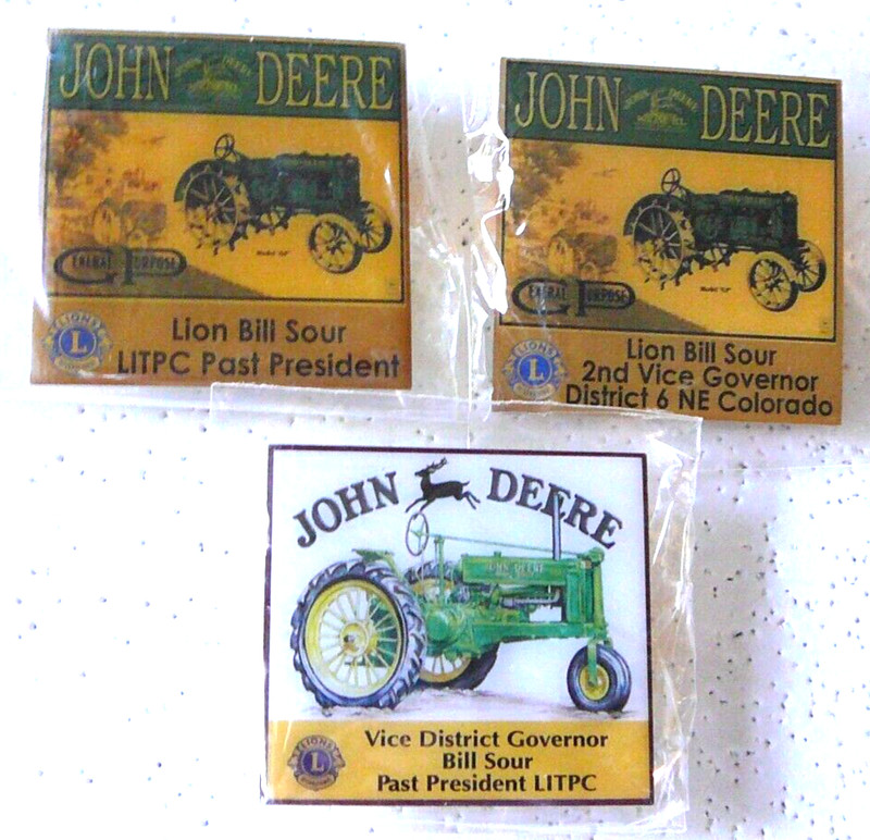 Lions Club Pins - METAL WHEELED TRACTORS:  PERSONAL PINS OF BILL SOUR