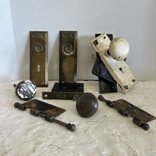 Mixed Lot Antique Hardware Door Lock Knobs Hinges Etc