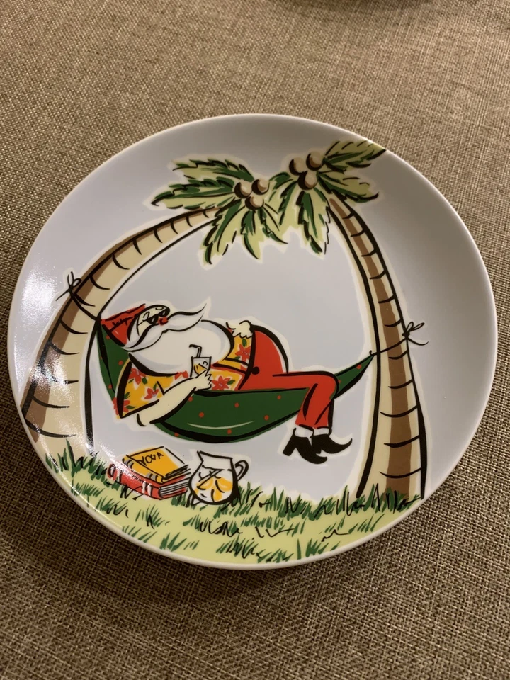 Juego de 4 platos de invitados aperitivo de pastoreo de charcutería tropical de Navidad de Santa Foto 2 de 4