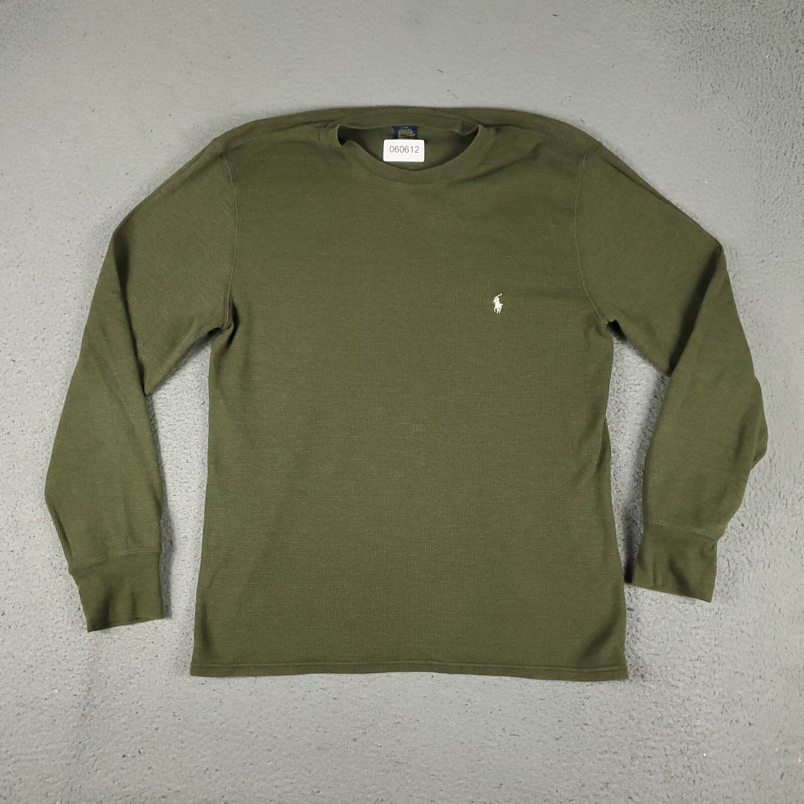 Ralph Lauren t shirt uomo grande verde termica pony waffle maglia manica lunga