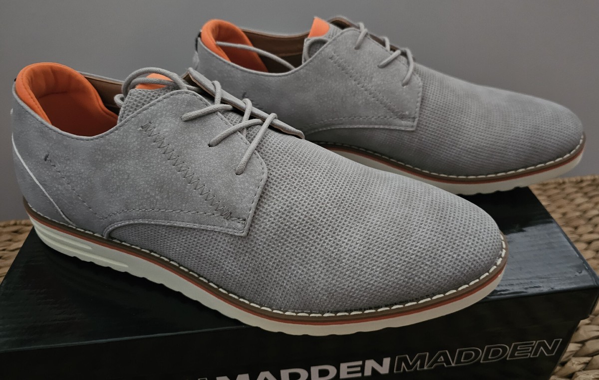 *NWOT* Madden Men\'s Gray Lace-Up Oxford Shoes Office Work Event Casual, size 9M Steve Madden M Gray Casual Shoes for Men for sale | eBay main image 2