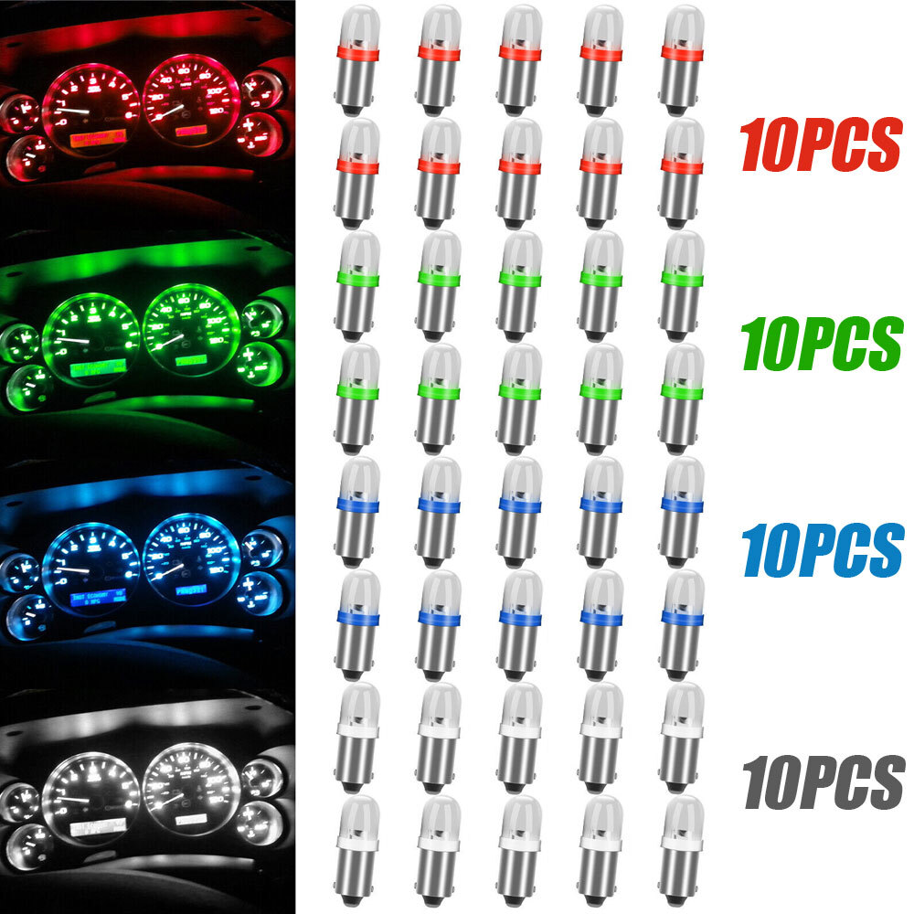 40Pcs BA9S Socket LED Lights Car Interior Instrument Dash Panel Bulb Accessories