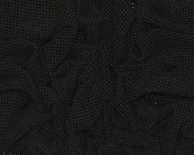 BLACK FISH NET AIRTEX MESH FABRIC POLYESTER STRETCH MATERIAL 3 TO 4 MM HOLES