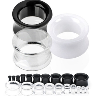 Pair of Double Flare Acrylic Hollow Ear Saddle Tunnels Plugs Earlets Gauges E41