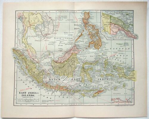 East Indies - Original 1908 Dated Map by Dodd Mead & Co. East India Islands