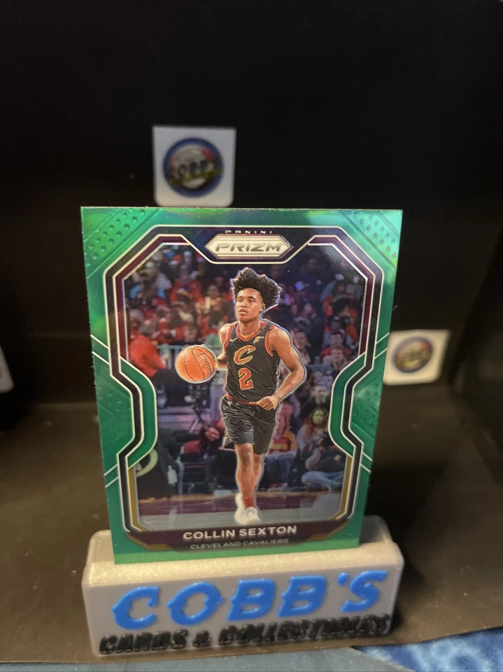 2020-2021 Panini Prizm Collin Sexton #225 Green Parallel Cleveland Cavaliers  - Image 2 of 4