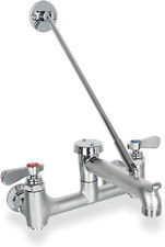 Wall Mount Commercial Mop Sink Faucet with Vacuum Breaker and Pail Hook