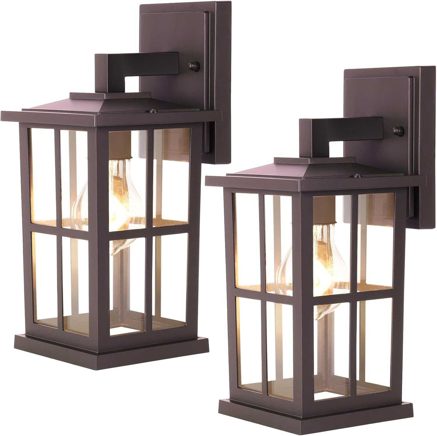 2-Pack Outdoor Light Fixtures Wall Mount, Waterproof Exterior Wall Lanterns Porc