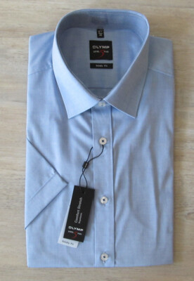 OLYMP LEVEL FIVE 5 BODY FIT  1/2 ARM HEMD Gr. 40 blau *NEU* 59,95 