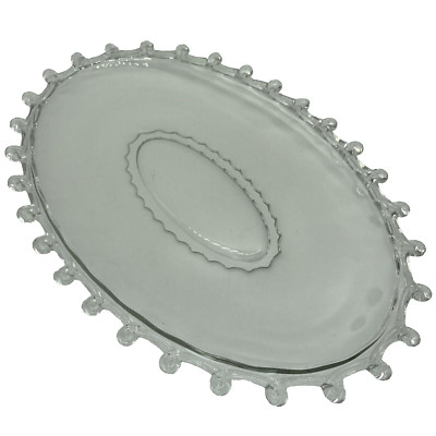 Heisey 15'' Lariat Oval Platter Loop Edge Clear Glass 