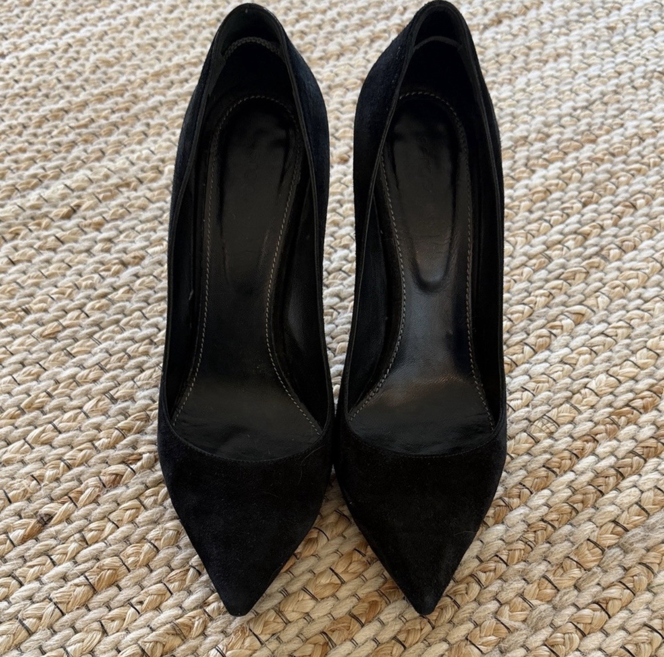 Classic Pointed Toe Sergio Rossi Black Suede Pumps (size 40)