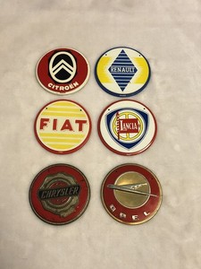 VTG 1950's Wheaties Cereal Prize Premium Tin Car Emblem Auto Badge Lot of 6