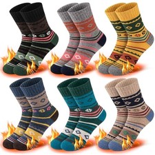 Kids Wool Socks for Boys Girls Winter Warm Thermal 4-7 Years Multicolor D