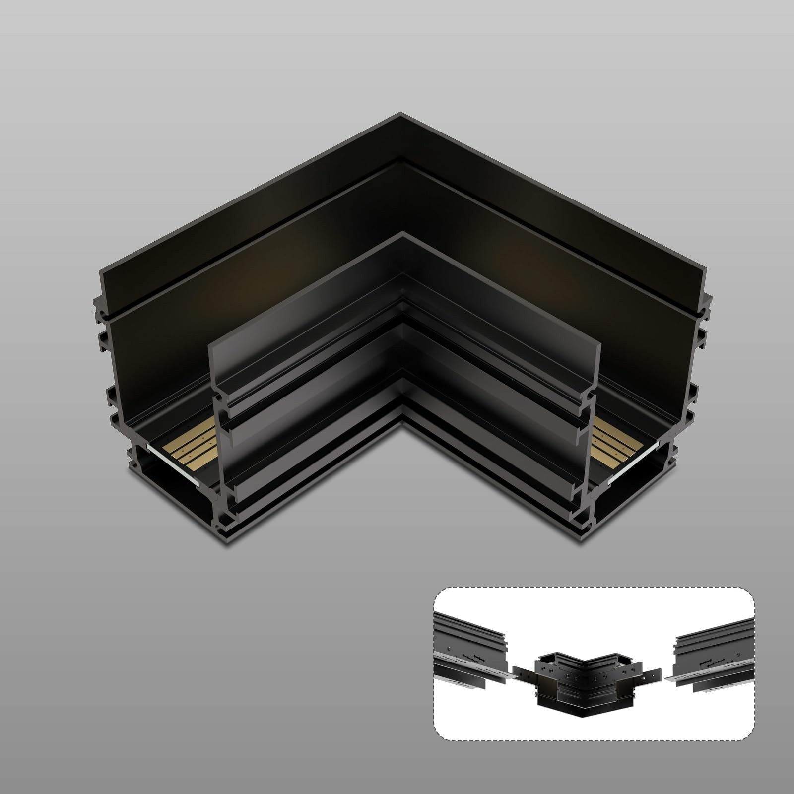 90-Degree Corner Connector for 4-Wire Magnetic Track Lighting, Aluminum Alloy...