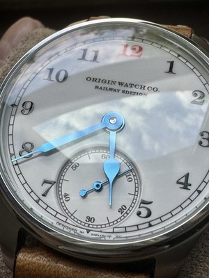 Origin Watch Co. Railway Edition Manual Wind 41mm White Dial Blue Hands