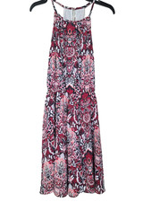 Banana Republic White Paisley Bohemian Fit & Flare Dress Size X-Small