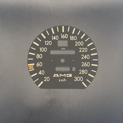 Mercedes-Benz W126 AMG 560 SEC Black Gauge Cluster Speedometer Dial Set With ASR