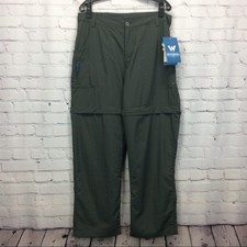 White Sierra Convertible Pants Women's Size XL Caviar Gray Sierra Point Zip Off