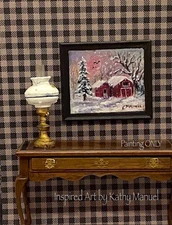 Painting Original Snowscape Landscape Dollhouse Miniature Wall Art by  K. Manuel