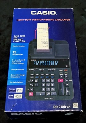 Casio DR-210R-BK Heavy Duty Printing Calculator NEW
