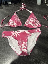 Roxy Pink And White Floral Bikini Small